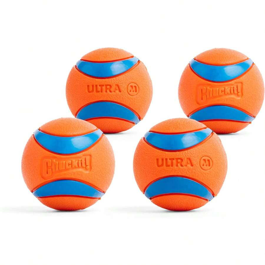 Chuckit! Ultra Ball Dog Toy - Medium Bouncy Fetch Balls For Dogs 20-60 Lbs - Made From Durable Rubber - Floating Water Pet Toys - Size Medium - 2.5-Inch Diameter - Pack Of 4 - 中號(8 桶裝) - 查看 1