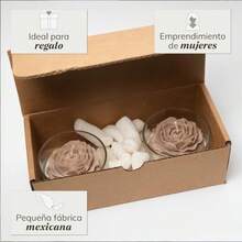 Set de 2 velas con flores artesanales Colección Luz de Vainilla Floral - Beis - Ver 7
