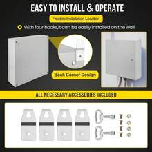Caja de Conexión Eléctrica de Acero NEMA 4/4X – Enclave IP66 Impermeable y Antipolvo con Bisagras y Placa de Montaje, para Proyectos Globales - Tamaño: 20*20*6 - Ver 5