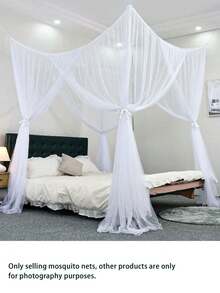 Mosquito Net: Single Opening Dome Mosquito Net / 4-Opening Mosquito Net, Hanging Mosquito Net, Hanging Suspended Anti-Mosquito Net Curtain, Home Bedroom Palace Floor-Standing Mesh Canopy, Dome Fit For Beds Under 1.5M, Square Fit For Beds Under 1.8M, Bedroom Outdoor Decor, Children Baby Adult Bed Decor, No Lighting - Multicolor - View 4
