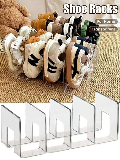 Étagère à chaussures en plastique transparent - Gain de place, sans assemblage requis, meuble à chaussures multicouche, étagère de rangement durable et transparente, convient pour l'entrée, le placard, l'organisation de la maison, système de rangement en couches, facile à voir, étagère de rangement pratique