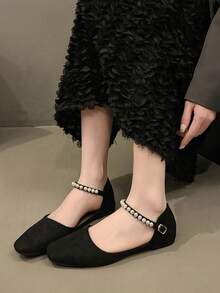 Nuevos zapatos Mary Jane planos retro para mujer, zapatos planos minimalistas suaves y elegantes para primavera/verano - Negro - Ver 6