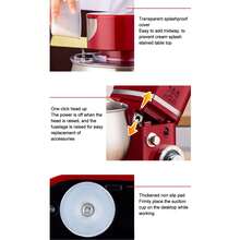 Batidora de Pedestal 300W | Batidora Electrica Reposteria con 6 Velocidades y Cuenco 3L | Incluye 3 Accesorios - Rojo - Ver 6