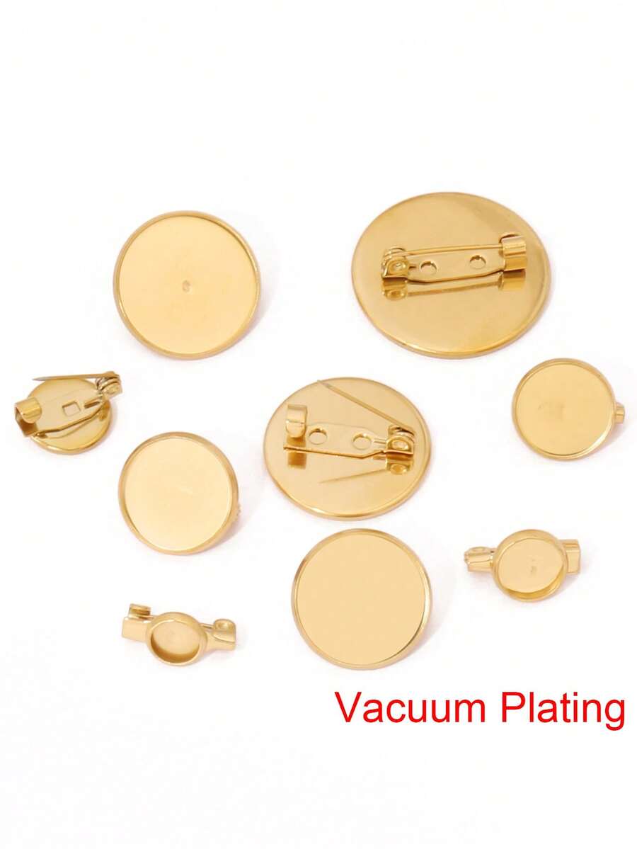 5pcs Stainless Steel Brooch Clip Base Pins Blank Cabochon Pin Base Badge Holder For DIY Jewelry Making Findings Supplies - Brooch Base - View 1