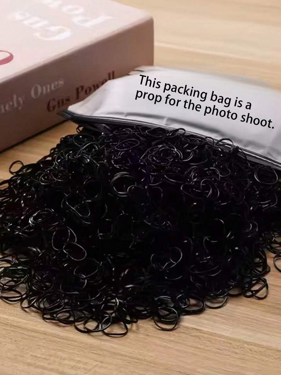 2000 unidades/1500 unidades/800 unidades/600 unidades/120 unidades de elásticos de cabelo descartáveis femininos, estilo minimalista, casual e urbano, de alta qualidade, com 1,5 cm de largura. Ideais para o dia a dia, escola, transporte público, rabo de cavalo, esportes e como acessórios para cabelo. Acessórios para cabelo, elásticos de cabelo, scrunchies e prendedores de corda.