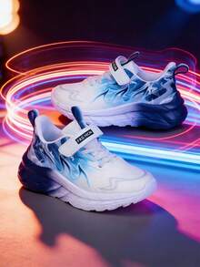 All Season Casual Sports Skateboard Shoes, For Teenagers, Campus Students, Outdoor Leisure Sports Shoes, Running Shoes, Hiking Shoes, With Hook And Loop Closure For Easy Wear, Lightweight & Breathable - Blue - View 15