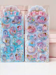 Creative Stickers, Cute Children's Water Stickers, Customizable Mermaid Water Dance Stickers, Gifts, 3D Stickers, Stereoscopic Stickers, Phone Case Stickers, Notebook Decorative Stickers, Craft Stickers, Fun Stickers, Diary Decorative Stickers, Graffiti Stickers. - Multicolor - View 8