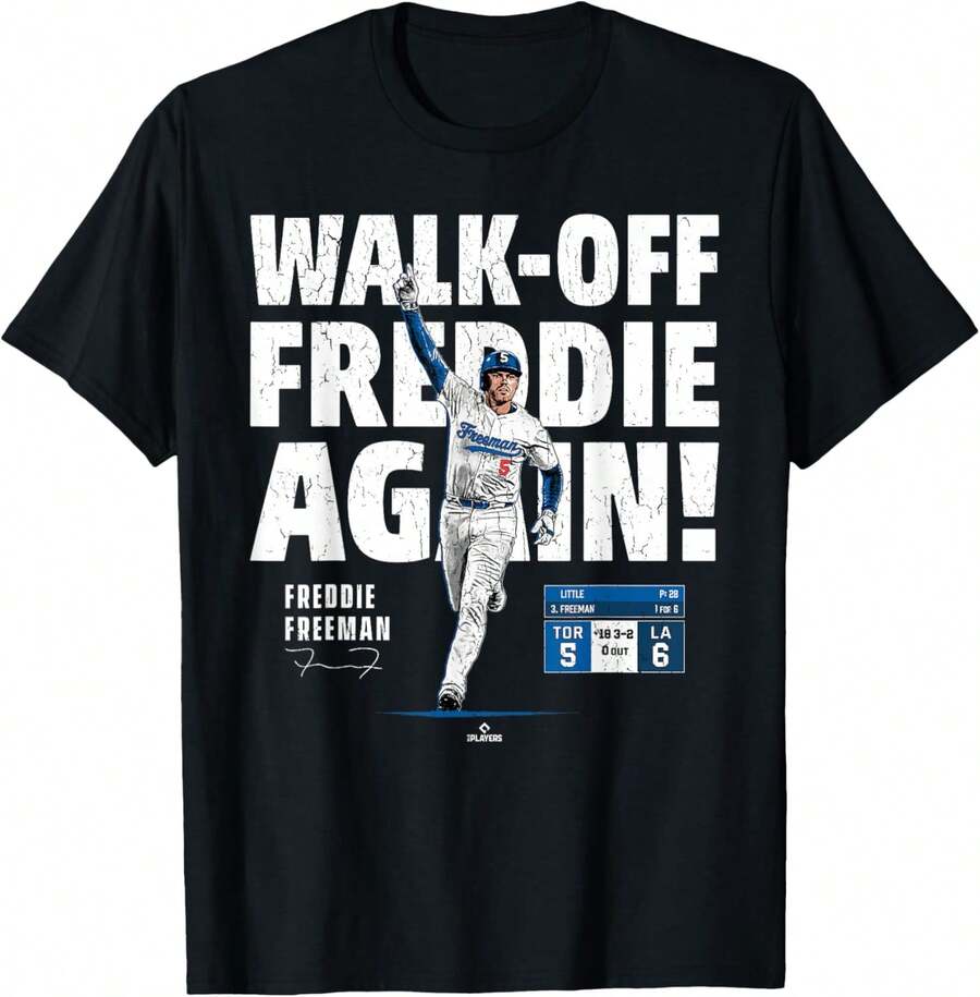 Freddie Freeman Los Angeles Walk Off Home Run MLBPA T-Shirt - màu đen - Xem 1