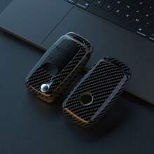 ABS碳纤维纹理汽车钥匙壳，适用于大众Polo、高尔夫、帕萨特、甲壳虫、途观、西雅特Leon、Altea、柯迪亚克 - 碳纖色 - 查看 5