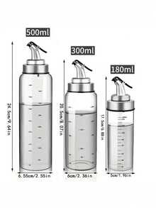 1 pièce, Distributeur d'huile en verre borosilicaté haute qualité, bouteille d'huile d'olive, distributeur de sauce soja et de vinaigre, bidon d'huile en verre haute transparence, bouteille d'huile de cuisine étanche, bidon d'huile, d'épices, de sauce soja, de vinaigre, bouteille d'assaisonnement, distributeur et récipient d'huile en verre pour l'huile d'olive et les huiles alimentaires, ustensiles de cuisine - transparent - Voir 3