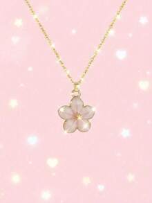 五件套花朵吊坠项链，不锈钢链条，时尚可爱，适合街头、派对、旅行、海滩、日常佩戴，也是一份很棒的礼物。 - 彩色 - 查看 16