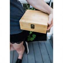 RAW Large Rolling Metal Tray 11 X14 Silver<Wbr/> +Bamboo Large Handmade Box - như hình - Xem 5