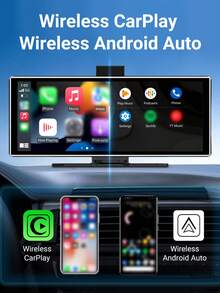 XUDA 2026新款11.26英寸1920*1080P行车记录仪，支持无线CarPlay和Android Auto，便携式行车记录仪，IPS触摸屏，蓝牙音频，双镜头录像机 - 車載顯示螢幕 - 查看 5