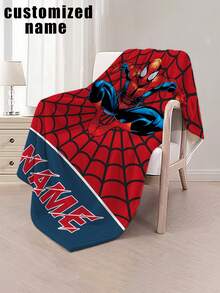 Marvel 定制姓名毛毯，独特蜘蛛侠图案，用途广泛，适用于床、沙发、汽车、办公室、露营和旅行，柔软舒适，轻便保暖，四季皆宜，易于打理。 - 彩色 - 查看 3