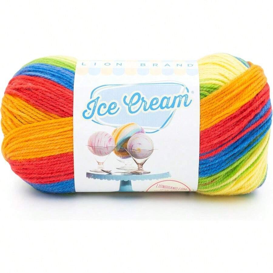 Lion Brand Yarn - Hilo de helado para bebé para ganchillo y tejer 1 paquete Hokey Pokey - Hokey-Pokey - Ver 1
