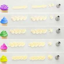 5 Piece Cake Piping Tips Set, 430 Stainless Steel Icing Nozzles With PP Storage Bag, Seamless Welded Rust Resistant Baking Tools For Home, Bakery & Cafe Decorating - 銀色 - 查看 5