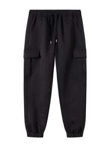 Men's Outdoor Sports Casual Multi-Pocket Drawstring Waist Capri Pants, Work Pants