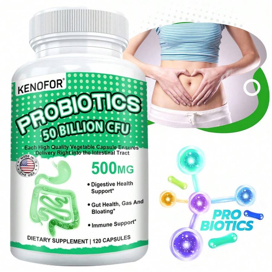 50 Billion CFU Probiotic Capsules -Balances Gut Flora, Immune - 120 Capsules - 1 Bottle(1瓶) - 查看 1