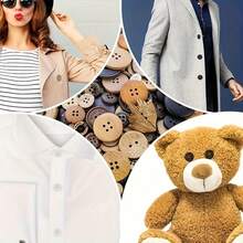 混合装木质纽扣，圆形工艺纽扣，缝纫纽扣，适用于DIY纽扣彩绘、手工饰品 - 彩色 - 查看 8