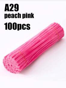 100支蓬松清洁棒，柔软毛绒工艺棒，适用于DIY花束、插花、儿童学校美术项目、派对装饰、毕业典礼、婚礼、生日礼物、母亲节、圣诞节和其他节日DIY工艺品。 - 彩色 - 查看 30