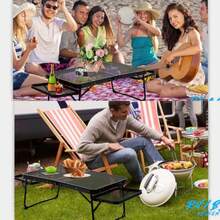 Outdoor TableOKASIS Mesa de CampingPlegables con 2 Alerones Alturas Ajustables Mesa Campamento Ligera Portátil de Aluminio para Acampar Picnic Playa Barbacoa - como en la foto - Ver 7