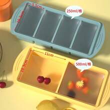 4杯容量硅胶冷冻托盘带盖 - 硅胶冷冻食品模具 - 大容量冷冻托盘，硅胶冷冻容器，用于冷冻和储存汤、酱汁、肉汤、剩菜剩饭 - 彩色 - 查看 10