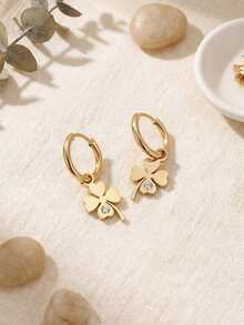 1 Paar klassische Mode Kleeblatt Anhänger Ohrringe, geeignet für Mädchen, Straße, Urlaub, Weihnachtsschmuck Geschenk, Alltagstragen