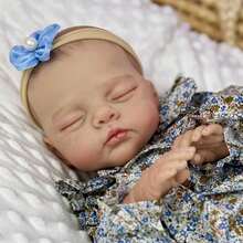 Asleep 48 CM Reborn Baby Doll Toys With 3D-Paint Skin And Visible Veins, Vinyl Limbs Cloth Body Princess Doll For Girl Birthday Gift Play House Toy - Muñeca bebé durmiendo - Ver 6