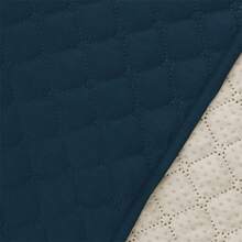 1pc Quilted Recliner Chair Cover, Solid Color Armchair Slipcover, Non-Slip Universal Sofa Cover Anti-Cat Scratch - Teal Blue - View 5