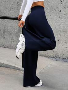 Pantalon de sport pour femmes Aoqta, couleur unie, ample, jambes larges et droites, convient pour la gym, l'exercice, la course, le fitness et le yoga