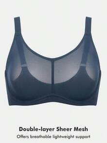 DELIMIRA Women's Cosnufy Full Coverage Bra Sheer Mesh Plus Size Underwire Unlined - Sargasso - View 11