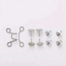 6-Piece Silver-Gray Invisible Adjustable Waist-Altering Brooch Set - Jeans Waist Tightening Pins & Anti-Peek Seamless Metal Belt Clips, Quick-Release Waist Tightener, For Trousers & Jeans - 6PCS - 查看 3