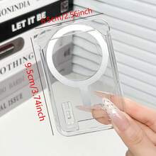 1pc MagSafe Transparent Acrylic Wallet Photo Card Slot Case Accessory Compatible With 17 Air 13 12 11 14 15 16 Pro Max Plus Magnetic Protective Cover