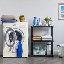 IRIS USA Unidad de Estantería de Plástico de 3 Niveles 83 cm de Alto - 18 kg por Estante Organizador Modular 30 cm de Profundidad x 61 cm de Ancho x 83 cm de Alto - Negro - como en la foto - Ver 2