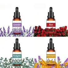 1 pièce flacon de 100% huile essentielle de lavande pure 30ml/1 pièce once liquide - convient pour les diffuseurs d'aromathérapie, les humidificateurs, la méditation - fabrication de bougies DIY avec une fragrance apaisante convenant aux hommes et aux femmes, emballage thème végétal avec compte-gouttes, cadeau de Noël et du Nouvel An - Différents parfums - Voir 4