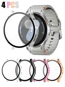 4 件装，运动休闲手表壳，兼容三星 Galaxy Watch 4/5/6/7 系列，40mm 和 44mm 表壳，触感细腻，防刮防摔，硬质 PC 外壳 + 高清玻璃屏幕保护膜，二合一表壳，时尚便捷，男女通用智能手表壳，4 种颜色可选。 - 玫瑰金+玫瑰粉+透明+黑色 - 查看 2