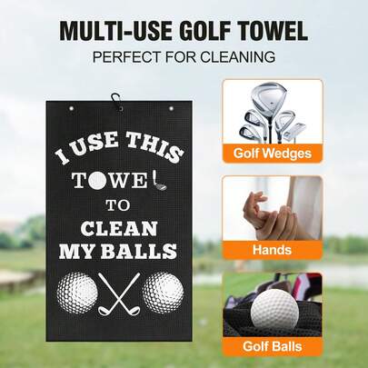 Golftillbehörshandduk för män - Rolig rengöringsduk i mikrofiber med klämma för golfbagar och klubbor, jul, födelsedag, alla hjärtans dag och fars dag-presenter