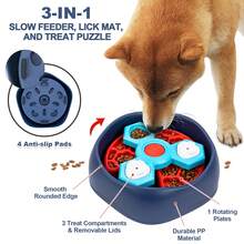 1 buc animal de companie lent hrănitor câine anti-sufocare plastic bol de hrănire mâncare sănătoasă animale de companie puzzle jucărie pentru câini - Multicolor - Vizualizare 3