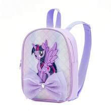 MY LITTLE PONY 1个小马宝莉时尚女童背包 - 可爱蝴蝶结和小马图案，绗缝格子面料搭配梦幻大蝴蝶结，粉色/紫色可选，是万圣节、圣诞节和开学季的完美礼物 - 彩色 - 查看 5