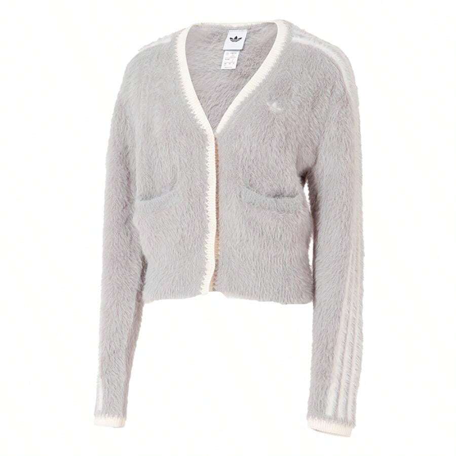 Adidas Jaket Sweatshirt Rajut Kasual Nyaman Sporty Wanita CRFT, KT3170 - abu-abu murni - View 1