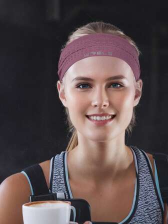  1 PIEZA Diadema deportiva de verano WRELS, ligera, transpirable y de secado rápido con elástico - Banda para el cabello ancha antideslizante, diseño minimalista unisex para correr, fitness, tenis, bádminton, yoga y pilates