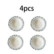 Cabin Kangaroo 1件/2件/4件套复古蓝色蕾丝花纹陶瓷餐具套装，家居奢华碗碟组合，网红高端椭圆形餐盘，早餐碗，汤碗 - 彩色 - 查看 15