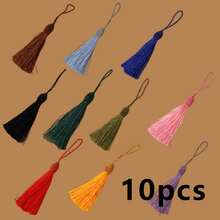 10 chiếc móc khóa tua rua, dùng làm bookmark, trang trí móc chìa khóa, làm đồ trang sức, thẻ quà tặng, mũ, quần áo, túi xách, đồ thủ công, quạt, đèn lồng, đám cưới và nhiều mục đích trang trí khác. - Nhiều màu - Xem 13