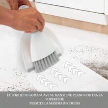 Timotech Mini Escoba y Recogedor Portátil Set de Cepillo y Recogedor de Mano Escoba Pequeña Cepillo de Limpieza para Hogar Interior Escobilla para Mesa y Mascotas - Blanco - Ver 1