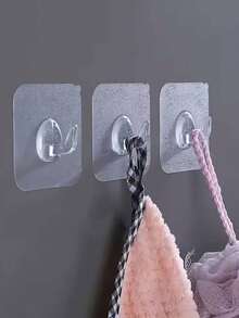 30个强力透明墙钩 - 休闲风格，无需钻孔即可轻松安装，是整理和存放爱好、艺术和人际关系相关物品的理想之选。适用于钥匙、衣架、包包等。这些实用的心形塑料挂钩是厨房和浴室装饰的完美选择。 - 彩色 - 查看 3