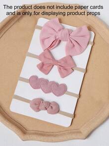 4条可爱花朵、爱心、蝴蝶结发带，适合女婴和幼儿，粉色爱心装饰尼龙无缝细发带，摄影配饰，适合日常佩戴、节日、派对 - 彩色 - 查看 8