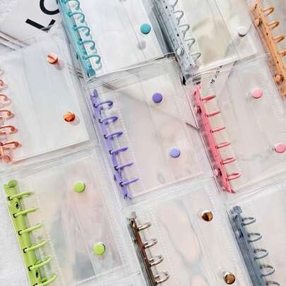 A7 Clear Photo Album,Scrapbooking Organizer,Binder Notebook, Monthly/Dot/Gird/Line Binder Diary,A7 Ring Journal Hand Book