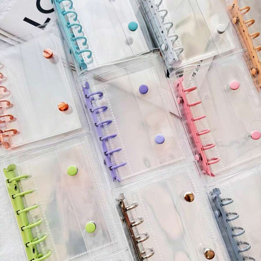 A7 Clear Photo Album,Scrapbooking Organizer,Binder Notebook, Monthly/Dot/Gird/Line Binder Diary,A7 Ring Journal Hand Book - Multicolor - View 1