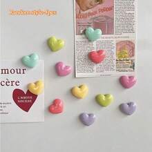 2pcs/5pcs/10pcs/12pcs/Set Colorful Heart Shaped Fridge Magnets, Valentine's Day Fridge Decor, Home Decor, Funny Fridge Decoration For Kitchen, Dining Room, Office Whiteboard, Storage Cabinet And Dishwasher, Valentine's Day Gift - Multicolor - View 7