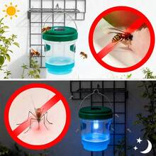 3 Reusable Wasp Traps I Hornet Traps Hanging Solar With LED Light To Attract Insects, Fly Repeller, Insect Catcher-Cozy Garden Gift - 黃色 + 橘色 + 綠色 - 查看 4